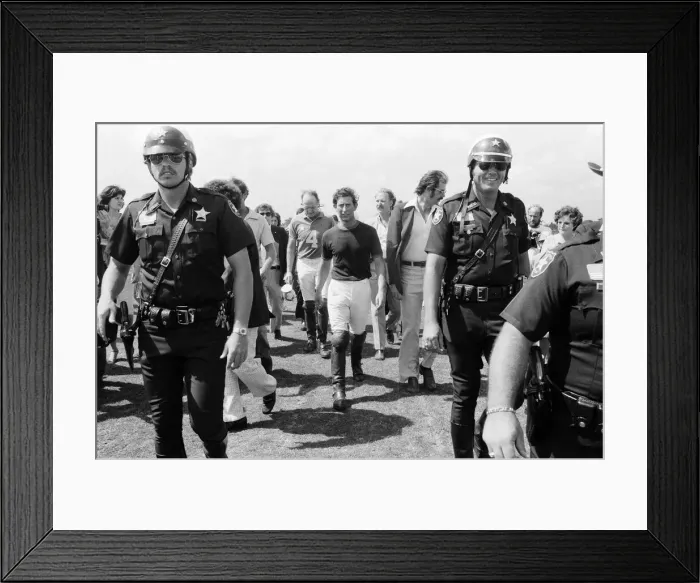 Framed Print : Prince Charles playing polo at Palm Beach, USA. April 1980