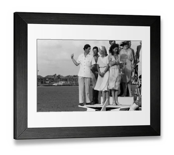 Framed Print : Prince Charles playing polo at Palm Beach, USA. April 1980