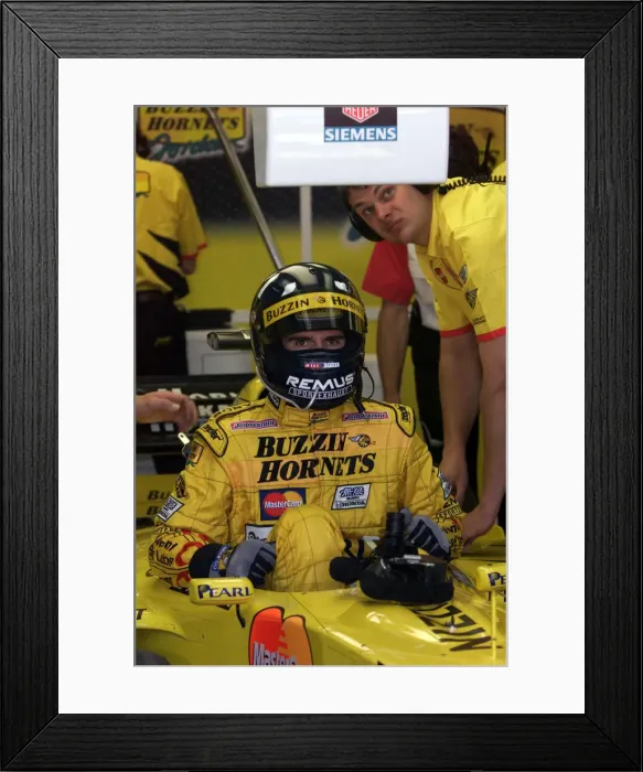 Framed Print : Damon Hill Jordan Team British Grand Prix Silverstone 1999 The 1999 British Framed Print : Damon Hill Jordan Team British Grand Prix Silverstone 1999 The 1999 British