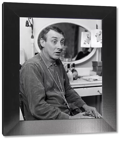 Spike Milligan in his dressing room during a performance of 'Son of Oblomov'