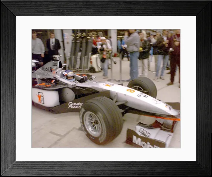 Framed Print : British Grand Prix at Silverstone Qualifying Session. Mika Hakkinen Saturday Framed Print : British Grand Prix at Silverstone Qualifying Session. Mika Hakkinen Saturday
