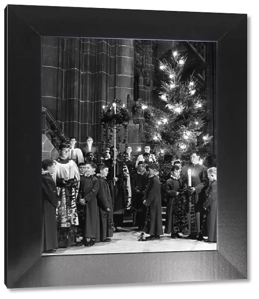 Choirboys at Liverpool Cathedral. 22nd December 1962