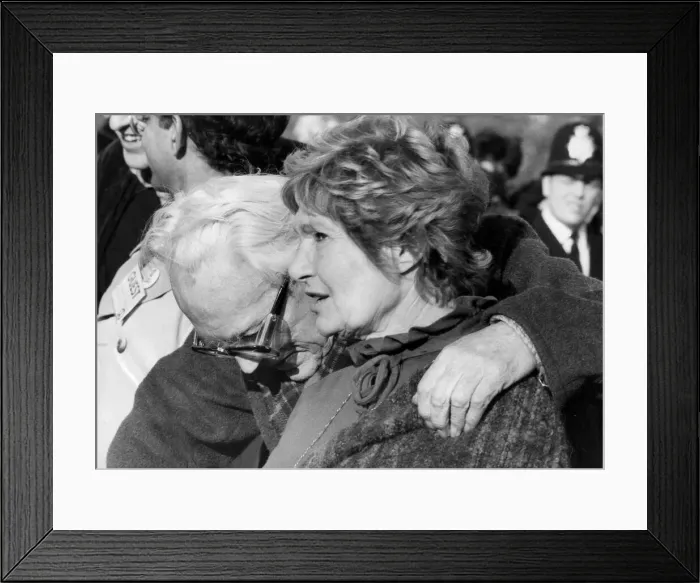 Framed Print : Michael Foot and wife Jill Craigie - October 1983 ----- MICHAEL