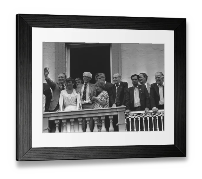 Framed Print : NEIL KINNOCK GLENYS KINNOCK MICHAEL FOOT JILL CRAIGIE AND TONY BENN AT MINERS GALA IN