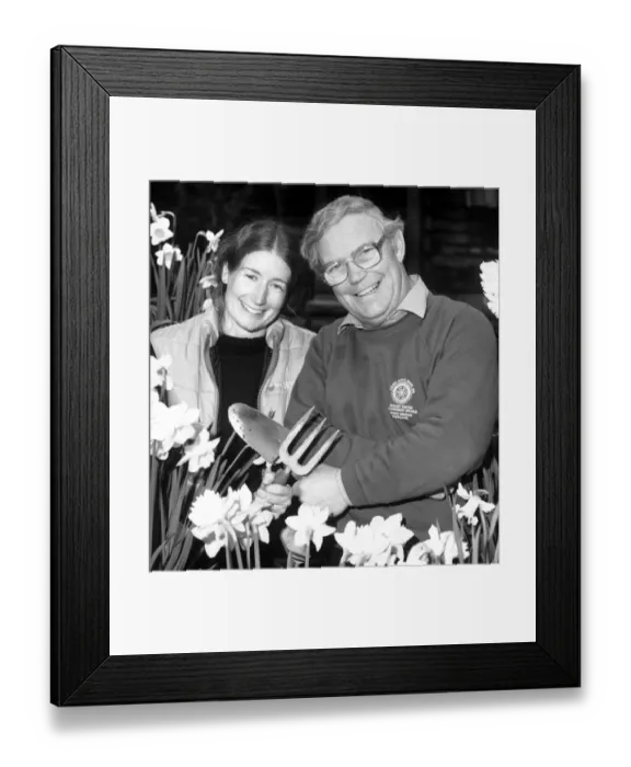 Framed Print : BeachGrove Gardeners Carol Baxter and Jim McColl seen in April 1988
