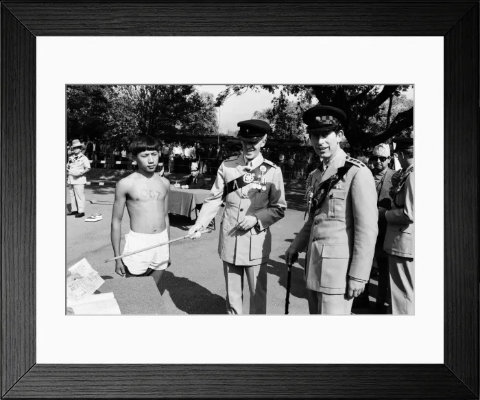 Framed Print : Prince Charles visits British Gurkha Headquarters in Dharan Nepal Framed Print : Prince Charles visits British Gurkha Headquarters in Dharan Nepal