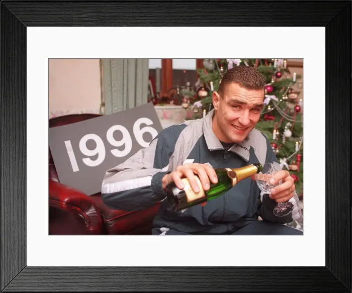 Framed Print : Vinnie Jones of Wimbledon welcomes in the New Year with a glass of Champagne Framed Print : Vinnie Jones of Wimbledon welcomes in the New Year with a glass of Champagne