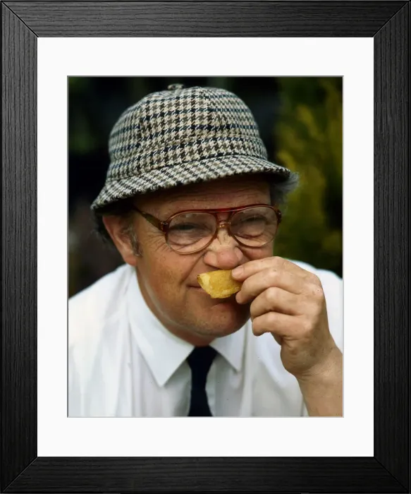 Framed Print : Jim McColl television gardener sniffing crisp June 1984 Framed Print : Jim McColl television gardener sniffing crisp June 1984