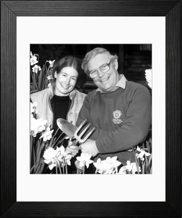 Framed Print : BeachGrove Gardeners Carol Baxter and Jim McColl seen in April 1988 Framed Print : BeachGrove Gardeners Carol Baxter and Jim McColl seen in April 1988