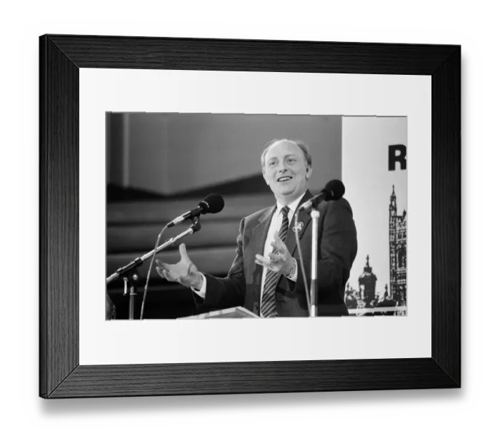 Framed Print : Labour Leader Neil Kinnock campaigning to save the NHS. 13th April 1988 Framed Print : Labour Leader Neil Kinnock campaigning to save the NHS. 13th April 1988