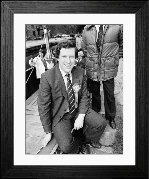 Framed Print : West Derbyshire by-election. Conservative candidate Patrick McLoughlin. 29th April 1986 Framed Print : West Derbyshire by-election. Conservative candidate Patrick McLoughlin. 29th April 1986