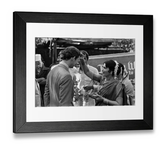 Framed Print : Prince Charles, the Prince of Wales, visiting Bombay, India