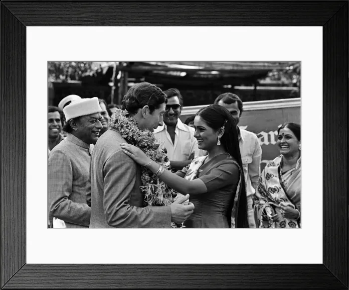 Framed Print : Prince Charles, the Prince of Wales, visiting Bombay, India