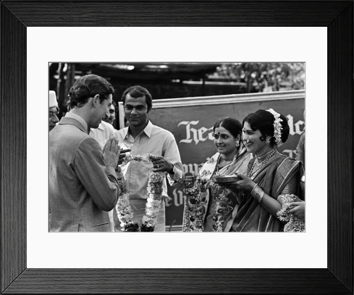 Framed Print : Prince Charles, the Prince of Wales, visiting Bombay, India Framed Print : Prince Charles, the Prince of Wales, visiting Bombay, India
