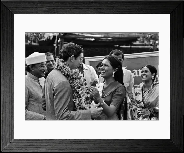 Framed Print : Prince Charles, the Prince of Wales, visiting Bombay, India