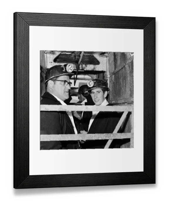 Framed Print : Prince Charles on a visit to the Duchy of Cornwall, he went down the South Croft mine Framed Print : Prince Charles on a visit to the Duchy of Cornwall, he went down the South Croft mine