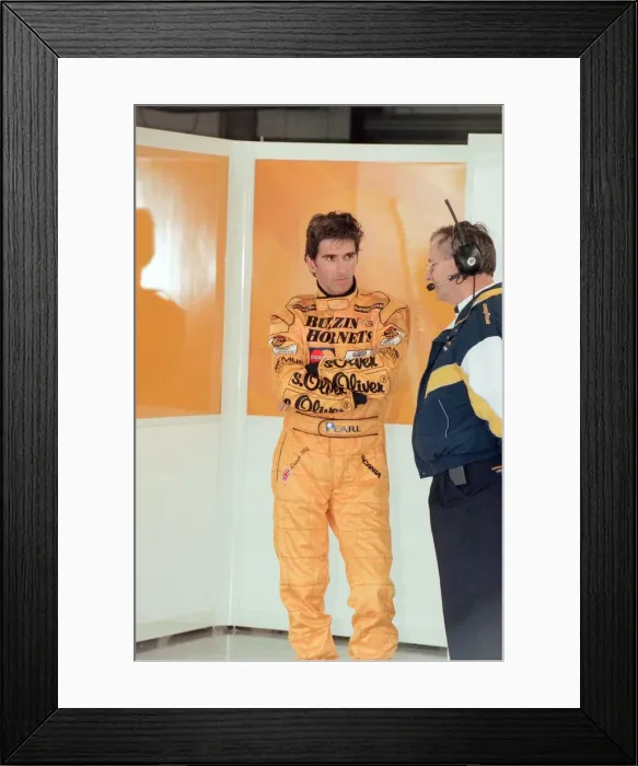 Framed Print : Damon Hill of Jordan-Mugen-Honda, 1998 British Grand Prix Framed Print : Damon Hill of Jordan-Mugen-Honda, 1998 British Grand Prix
