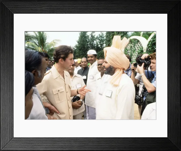 Framed Print : Prince Charles during his tour of India. Pictured at a plantation. December 1980 Framed Print : Prince Charles during his tour of India. Pictured at a plantation. December 1980