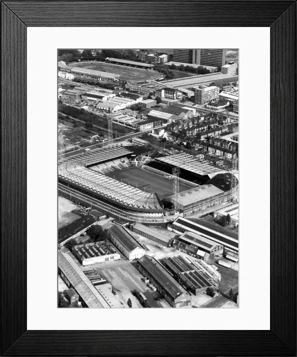 Framed Print : Aerial view of Old Trafford Stadium, home of Manchester United. 10th July 1984 Framed Print : Aerial view of Old Trafford Stadium, home of Manchester United. 10th July 1984