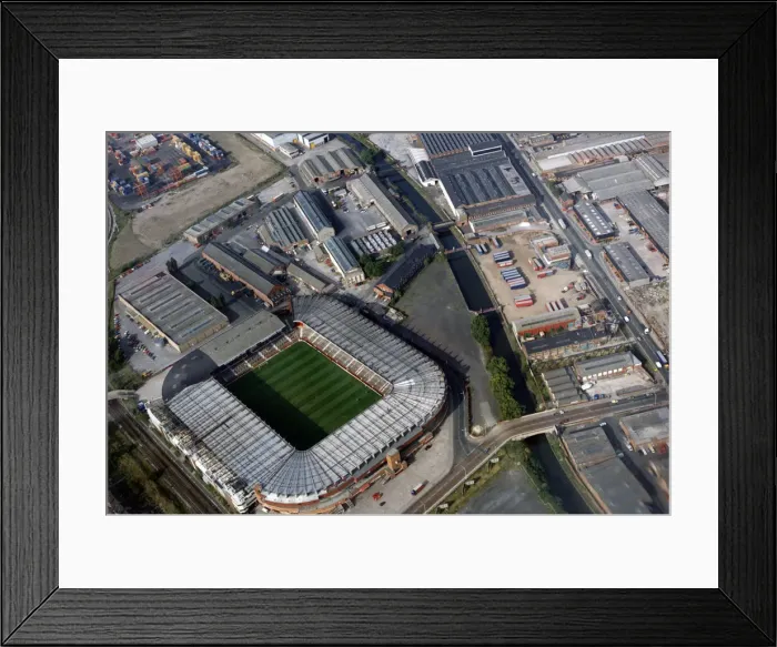 Framed Print : Aerial view of Old Trafford Stadium, home of Manchester United. 28th September 1989 Framed Print : Aerial view of Old Trafford Stadium, home of Manchester United. 28th September 1989