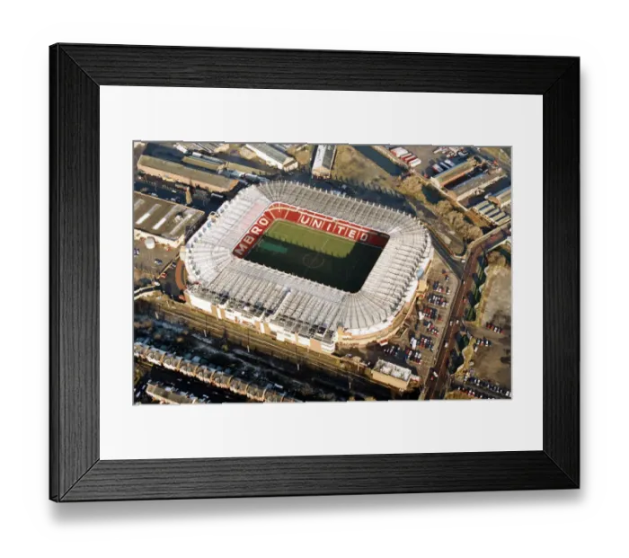 Framed Print : Aerial view of Old Trafford Stadium, home of Manchester United. 2nd March 1995
