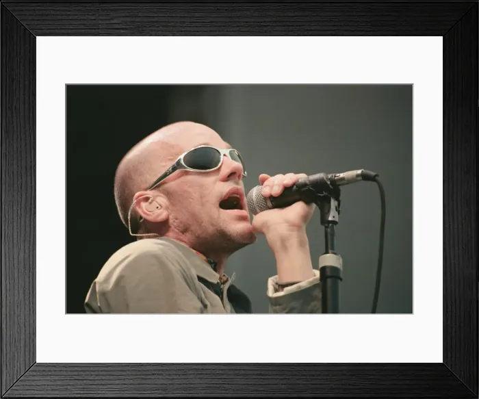 Framed Print : Michael Stipe, lead singer with REM. REM are pictured performing in Germany in July 1995 Framed Print : Michael Stipe, lead singer with REM. REM are pictured performing in Germany in July 1995