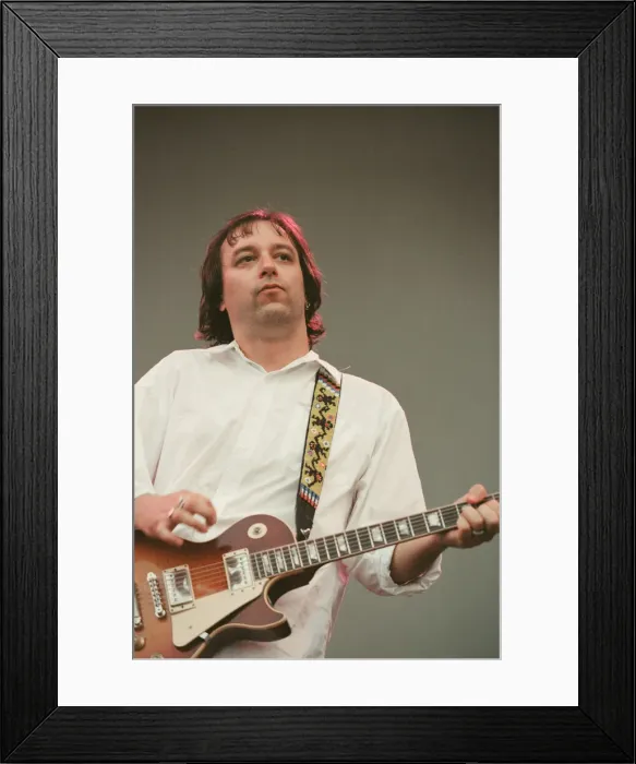Framed Print : Picture shows guitarist Peter Buck. REM pictured performing in Germany in Framed Print : Picture shows guitarist Peter Buck. REM pictured performing in Germany in