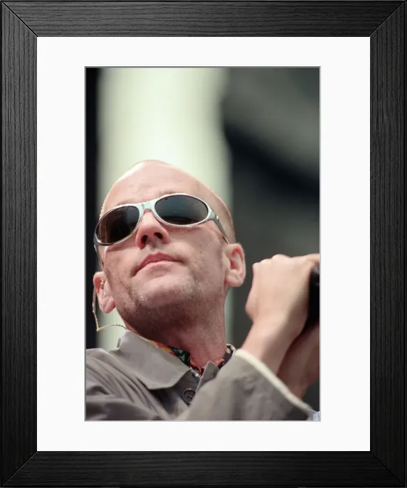 Framed Print : Michael Stipe, lead singer with REM. REM are pictured performing in Germany in July 1995 Framed Print : Michael Stipe, lead singer with REM. REM are pictured performing in Germany in July 1995