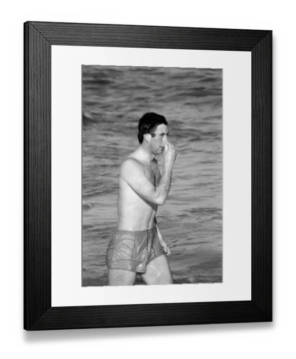Framed Print : Prince Charles enjoying some time at the beach during his visit to Australia. March 1979 Framed Print : Prince Charles enjoying some time at the beach during his visit to Australia. March 1979