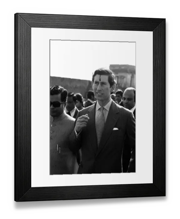 Framed Print : Prince Charles visits the historical Fatehpur Sikri near Agra, India. 29th November 1980