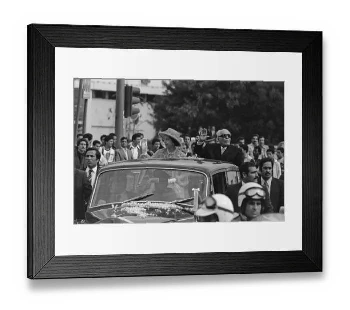 Framed Print : Queen Elizabeth II and President Habib Bourguiba during the Royal state visit to Tunis