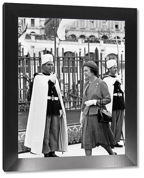 Queen Elizabeth II in Algiers, Algeria. The Queen arrives from Royal Yacht Britannia
