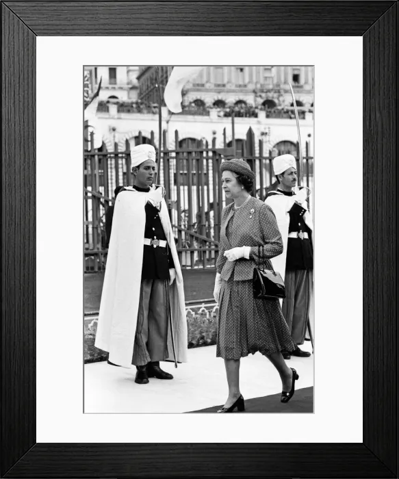 Framed Print : Queen Elizabeth II in Algiers, Algeria. The Queen arrives from Royal Yacht Britannia Framed Print : Queen Elizabeth II in Algiers, Algeria. The Queen arrives from Royal Yacht Britannia