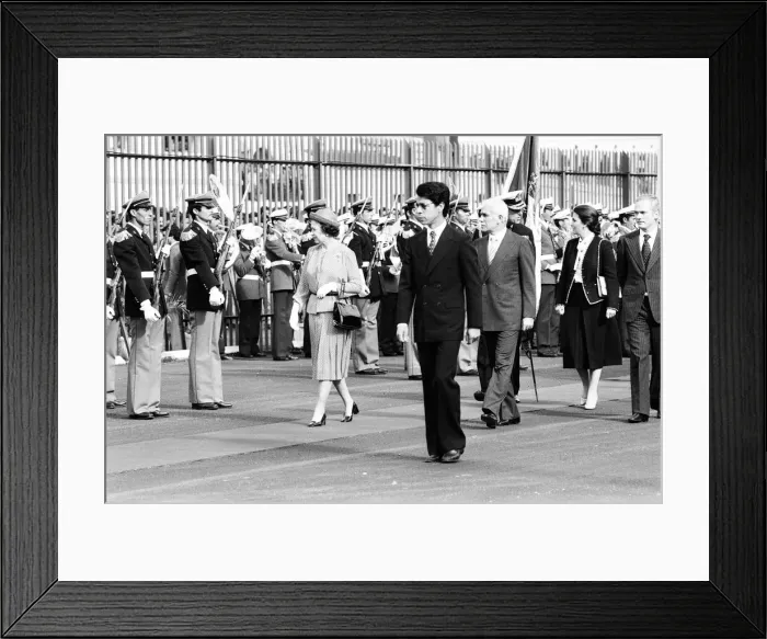 Framed Print : Queen Elizabeth II in Algiers, Algeria. The Queen arrives from Royal Yacht Britannia Framed Print : Queen Elizabeth II in Algiers, Algeria. The Queen arrives from Royal Yacht Britannia