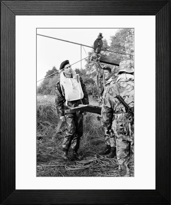 Framed Print : Prince Charles meets Gurkhas and watches army demonstrations at Stanford, Norfolk