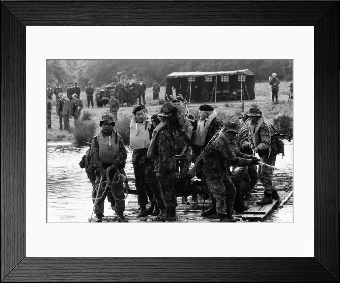 Framed Print : Prince Charles meets Gurkhas and watches army demonstrations at Stanford, Norfolk