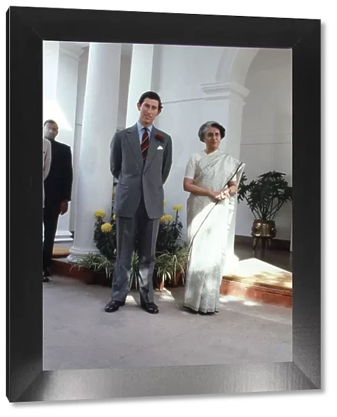 Prince Charles meets Prime Minister Indira Gandhi during his visit to New Delhi, India