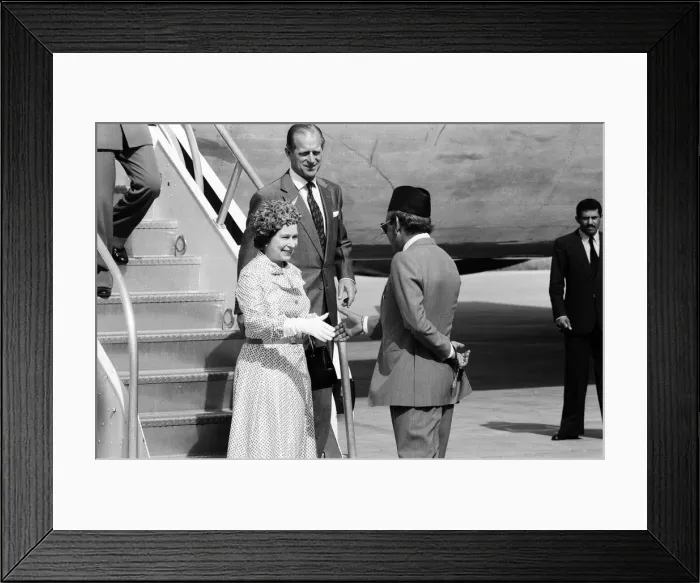 Framed Print : Queen Elizabeth II state visit to Marrakesh, Morocco. The Queen and Prince Philip