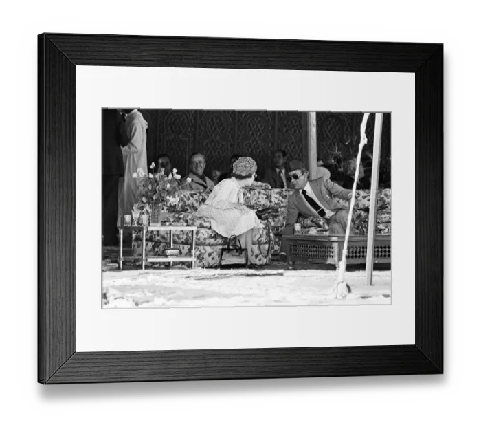 Framed Print : Queen Elizabeth II state visit to Marrakesh, Morocco. The Queen sits alongside King Framed Print : Queen Elizabeth II state visit to Marrakesh, Morocco. The Queen sits alongside King