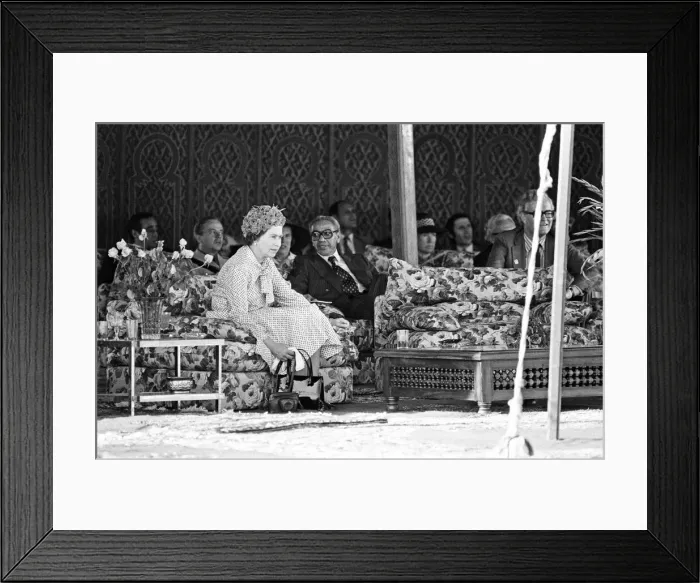 Framed Print : Queen Elizabeth II state visit to Marrakesh, Morocco. 28th October 1980