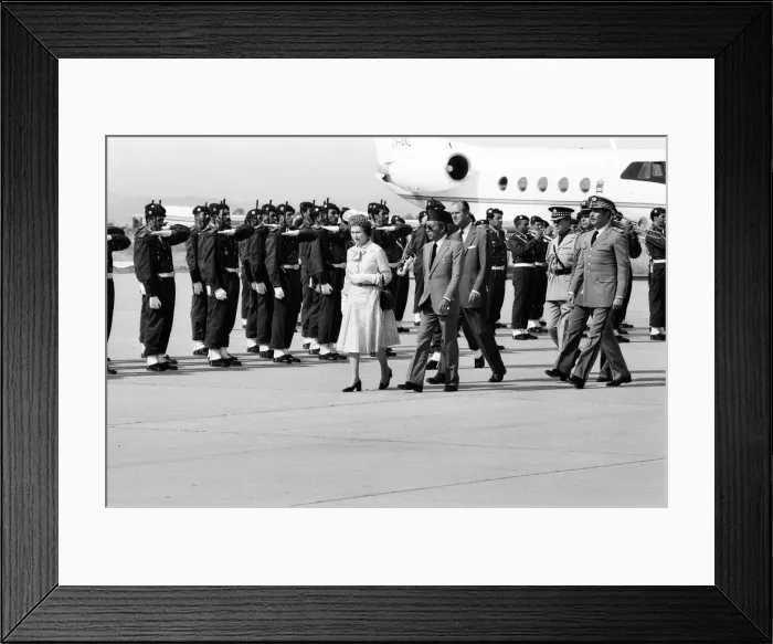 Framed Print : Queen Elizabeth II state visit to Marrakesh, Morocco. The Queen and Prince Philip