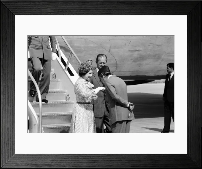 Framed Print : Queen Elizabeth II state visit to Marrakesh, Morocco. The Queen and Prince Philip