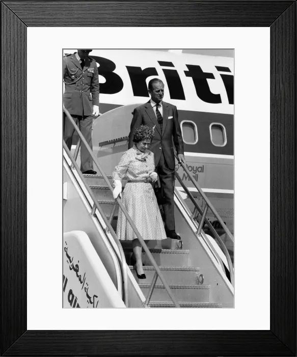 Framed Print : Queen Elizabeth II state visit to Marrakesh, Morocco. The Queen and Prince Philip