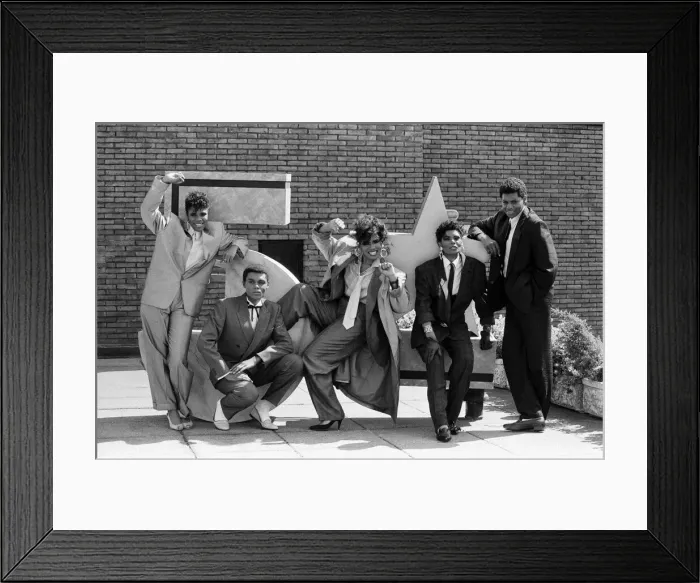 Framed Print : Pop group Five Star. Left to right, Lorraine, Stedman, Denise, Doris and Delroy. London Framed Print : Pop group Five Star. Left to right, Lorraine, Stedman, Denise, Doris and Delroy. London