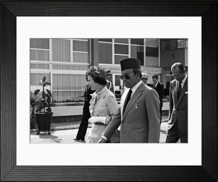 Framed Print : Queen Elizabeth II state visit to Marrakesh, Morocco. The Queen and Prince Philip Framed Print : Queen Elizabeth II state visit to Marrakesh, Morocco. The Queen and Prince Philip