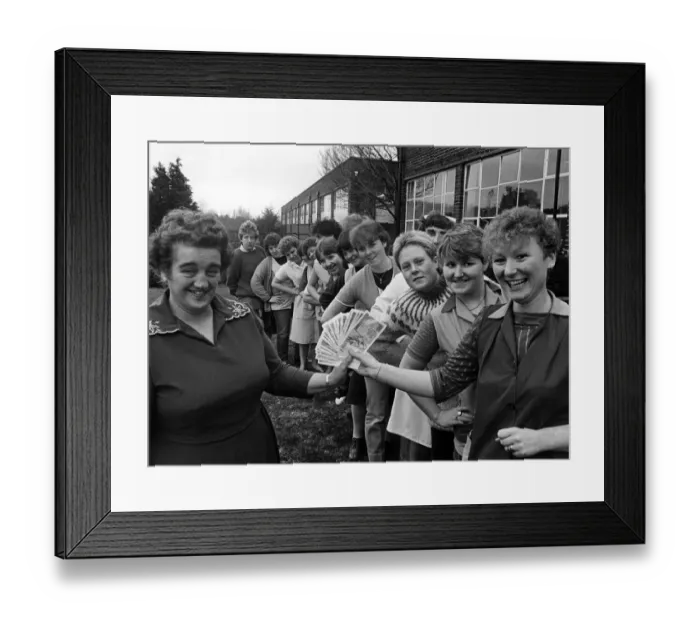 Framed Print : 16 women from Burtons Farndale menswear factory in Guisborough have lost a total of