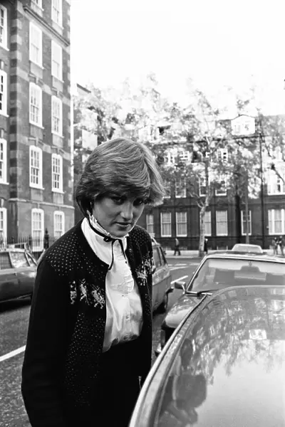 Lady Diana Spencer leaving her flat in Kensington, London. 12th November 1980