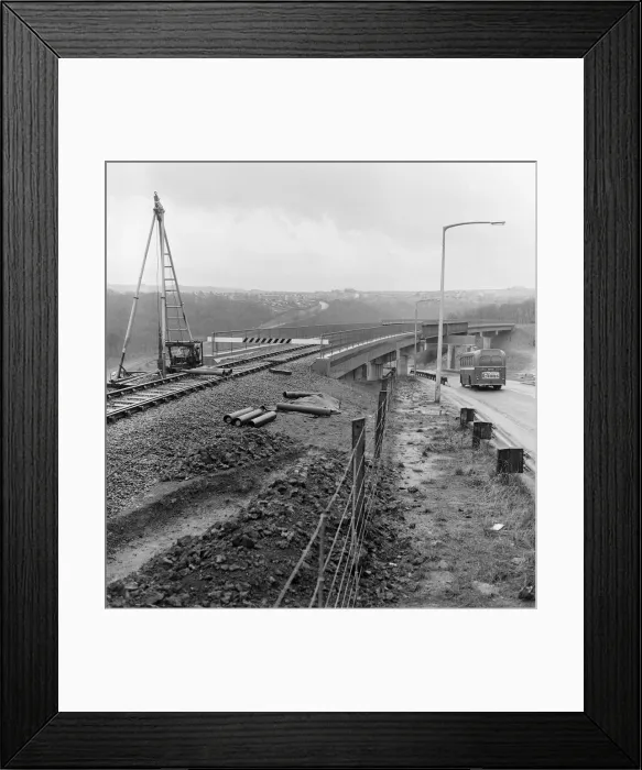Framed Print : New Carlin How Railway Bridge is undergoing emergency engineering work due to subsidence