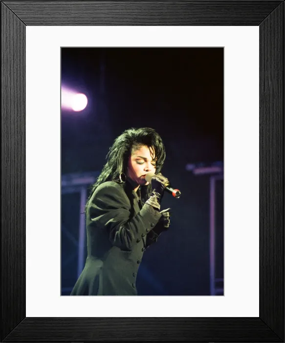 Framed Print : Janet Jackson performing on her Rhythm Nation World Tour at Wembley Arena Framed Print : Janet Jackson performing on her Rhythm Nation World Tour at Wembley Arena
