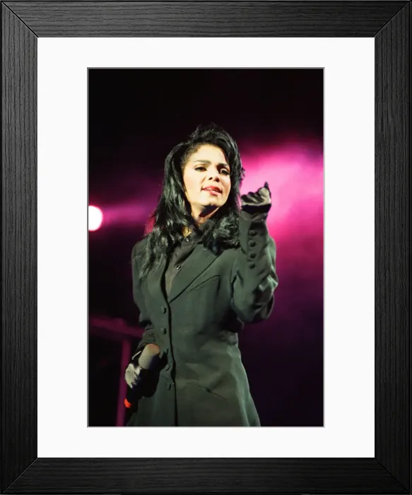 Framed Print : Janet Jackson performing on her Rhythm Nation World Tour at Wembley Arena Framed Print : Janet Jackson performing on her Rhythm Nation World Tour at Wembley Arena